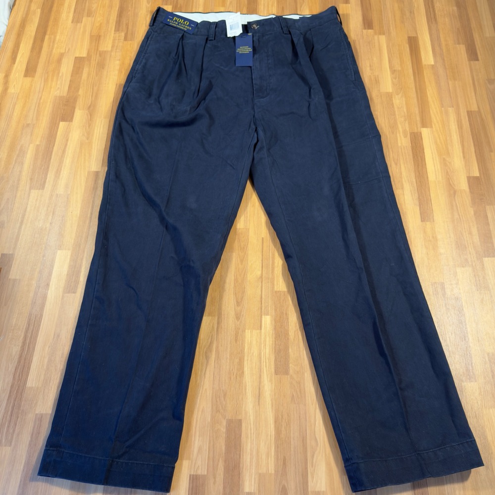 Polo Ralph Lauren Mens Classic Pleated Fit Chino Pants Aviat Navy 36x30 NWT
